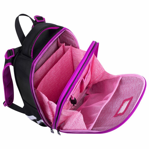 Ранец BRAUBERG SHINY, 2 отделения, с брелоком, «Magic cat», 38×28х14 см