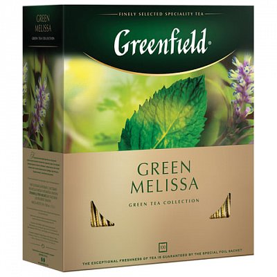 Чай Greenfield Green Melissa зел.фольгир. 100 пак/уп 0879-09