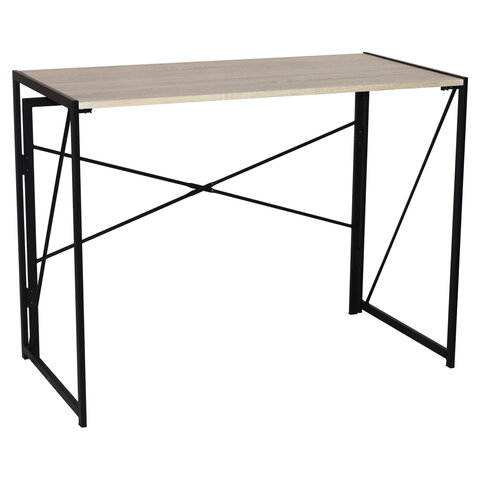 Стол на металлокаркасе BRABIX «LOFT CD-002», 1000×500х750 мм, складной, цвет дуб натуральный