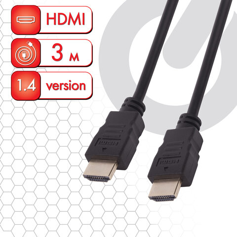 превью Кабель HDMI AM-AM, 3 м, SONNEN, для передачи цифрового аудио-видео, черный