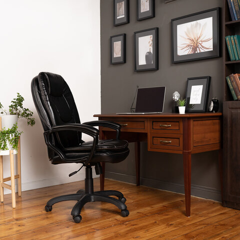 Кресло офисное BRABIX PREMIUM «Trend EX-568», экокожа, черное, 532100