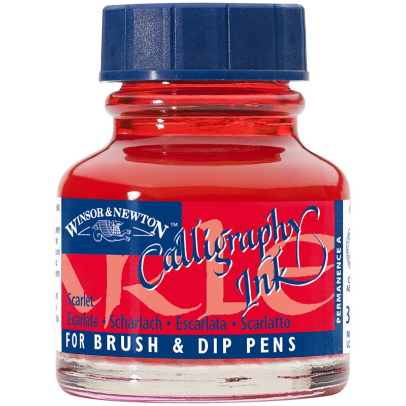 превью Тушь Winsor&Newton для каллиграфии (синяя крышка), 30мл, алый