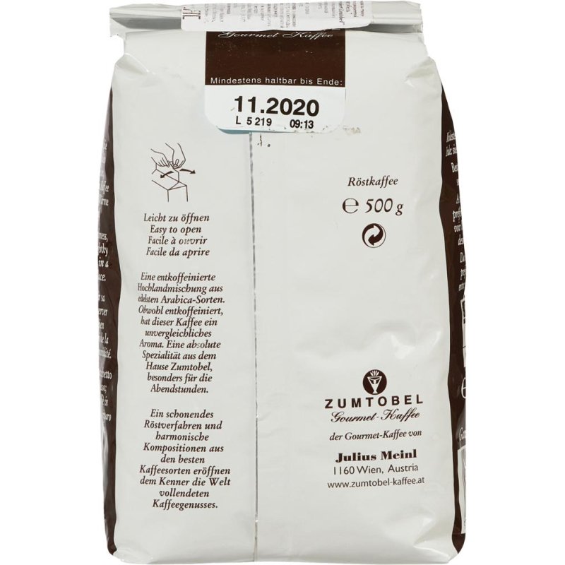 Кофе в зернах Julius Meinl Zumtobel 100% арабика 500 г