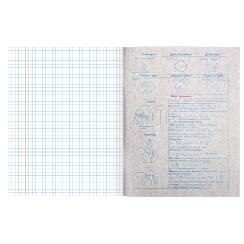 Тетрадь предметная «УЧЕНЬЕ СВЕТ» 48 л., обложка картон, ГЕОМЕТРИЯ, клетка, подсказ, BRAUBERG ЭКО, 403530