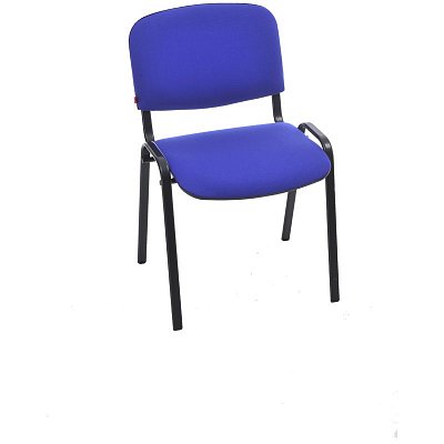 Стул Фабрикант «Изо», каркас чёрный, обивка кожзам синий