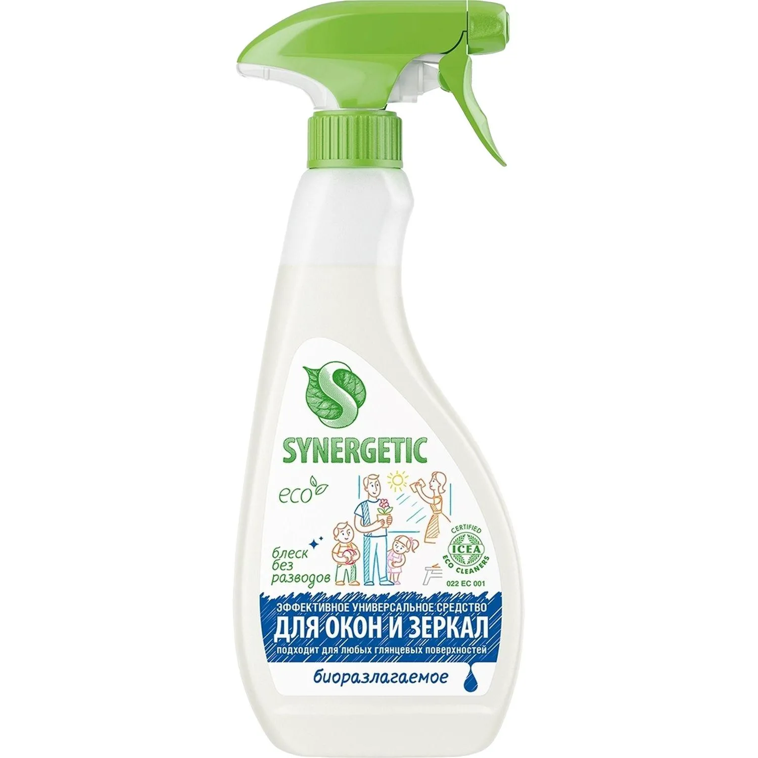 превью Средство для мытья стёкол и зеркал Synergetic 0.5 л