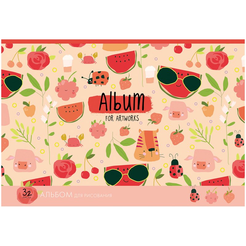 Альбом для рисования 32л., А4, на скрепке BG «Fresh»