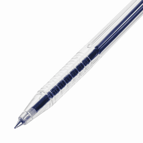 Ручка шариковая настольная BRAUBERG «Counter Pen», СИНЯЯ, пружинка, корпус синий, 0.5 мм, 143259