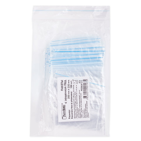 Пакет с замком (Zip Lock) 20 х 25 см, 35 мкм, 100 шт/уп