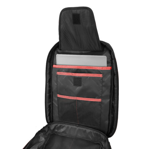 Рюкзак HEIKKI HIGH TECH (ХЕЙКИ) с отделением для ноутбука, USB-порт, черный, 46×30x10 см