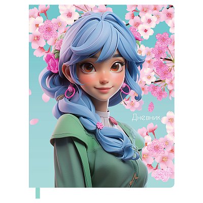 Дневник 1-11 кл. 48л. ЛАЙТ BG «Pretty», иск. кожа, печать, с блестками, ляссе