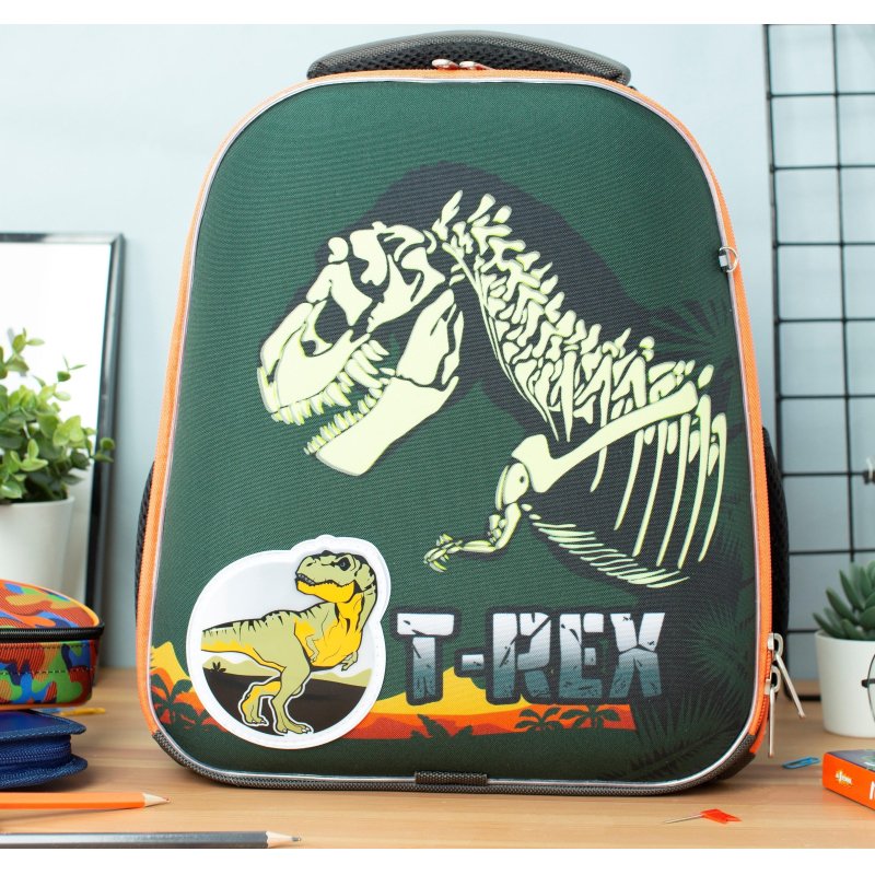 Ранец №1 School анатомический Basic T-Rex (неоновая подсветка корпуса на пульте д/у)