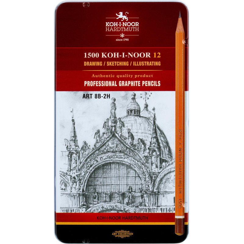 Карандаш чернографитный KOH-I-NOOR 1502/II 8B-2H 12шт./наб.