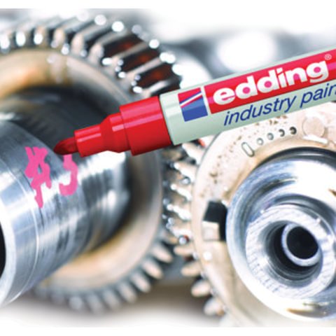 Маркер для промышленной графики Edding (белый, 2-4мм, металлический корпус)