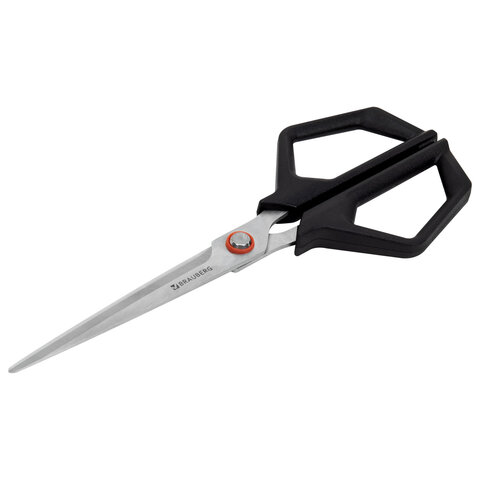 Ножницы BRAUBERG «Super black» 170 мм, черные, 3-сторонняя заточка, ручки из ABS-пластика
