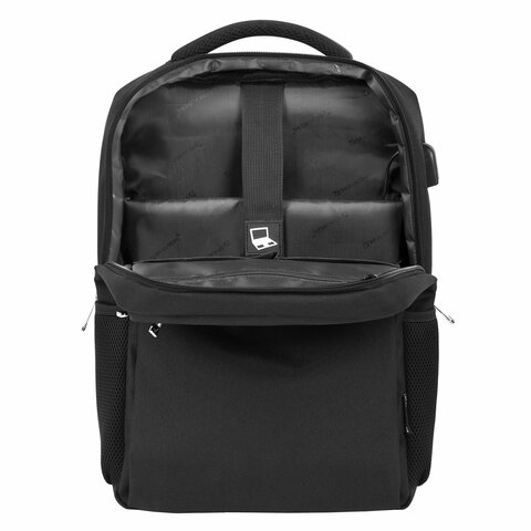 Рюкзак BRAUBERG FUNCTIONAL с отделением для ноутбука, USB-порт, багажная лента, Firm, 43×30x15 см