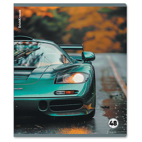 Тетрадь обложка пластик, А5, 48 л., скоба, клетка, ERICH KRAUSE, «Rain Drive» (микс в спайке)