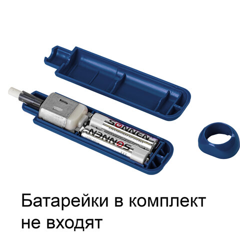 Ластик электрический BRAUBERG «JET», питание от 2 батареек ААА, 8 сменных ластиков, синий