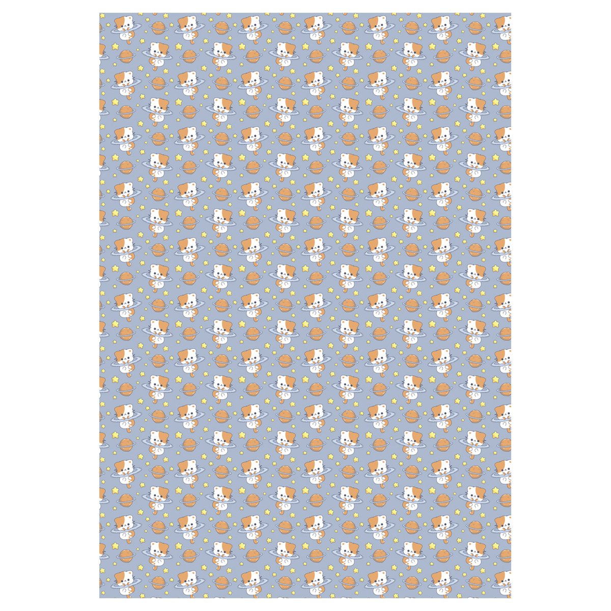 Упаковочная бумага глянц. 70×100см, MESHU «Space kitten», 80г/м2