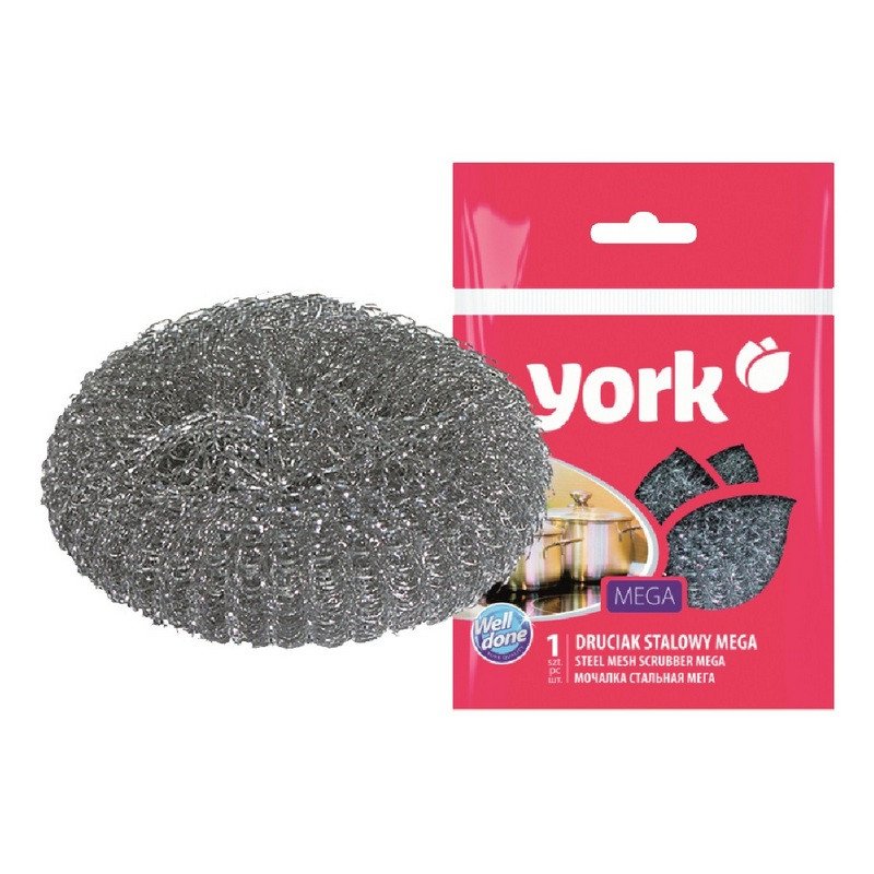 превью Губка для мытья посуды York металлическая 110×110×35 мм