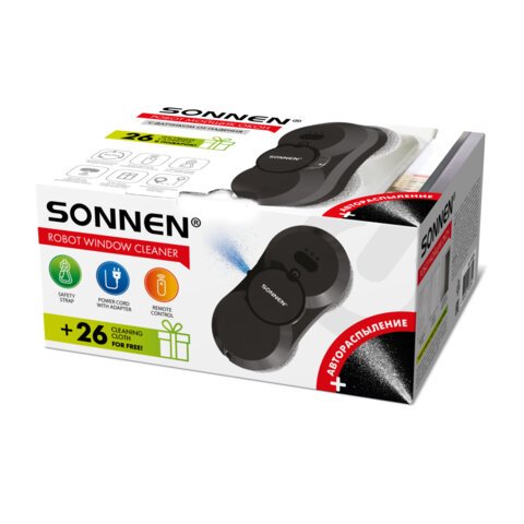 Робот-мойщик окон SONNEN Tech RWC-123 SPRAY, датчик от падения, 26 салфеток, пульт ДУ