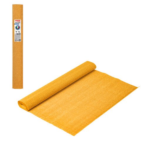 превью Бумага гофрированная (ИТАЛИЯ) 140 г/м2, светло-оранжевая (976), 50×250 см, BRAUBERG FLORE