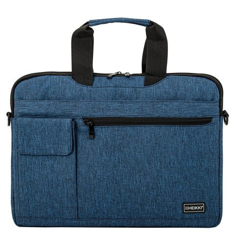 Сумка портфель HEIKKI NOVATION (ХЕЙКИ) с отделением для ноутбука 13-14", багажная лента, синяя, 28×38х3 см