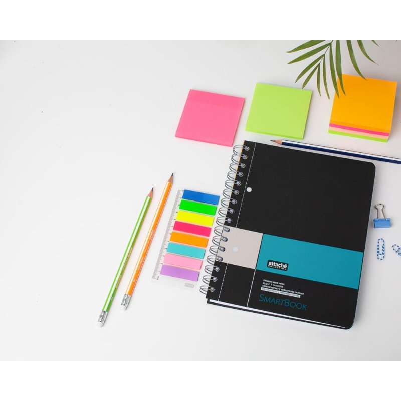 Блок-кубик Attache Selection с клеев. краем 76х76, неон, пурпур. 100л