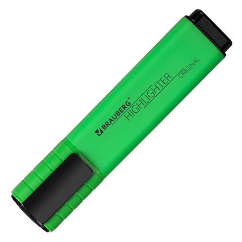 Текстовыделитель BRAUBERG «ORIGINAL NEON», ЗЕЛЕНЫЙ, линия письма 1-5 мм