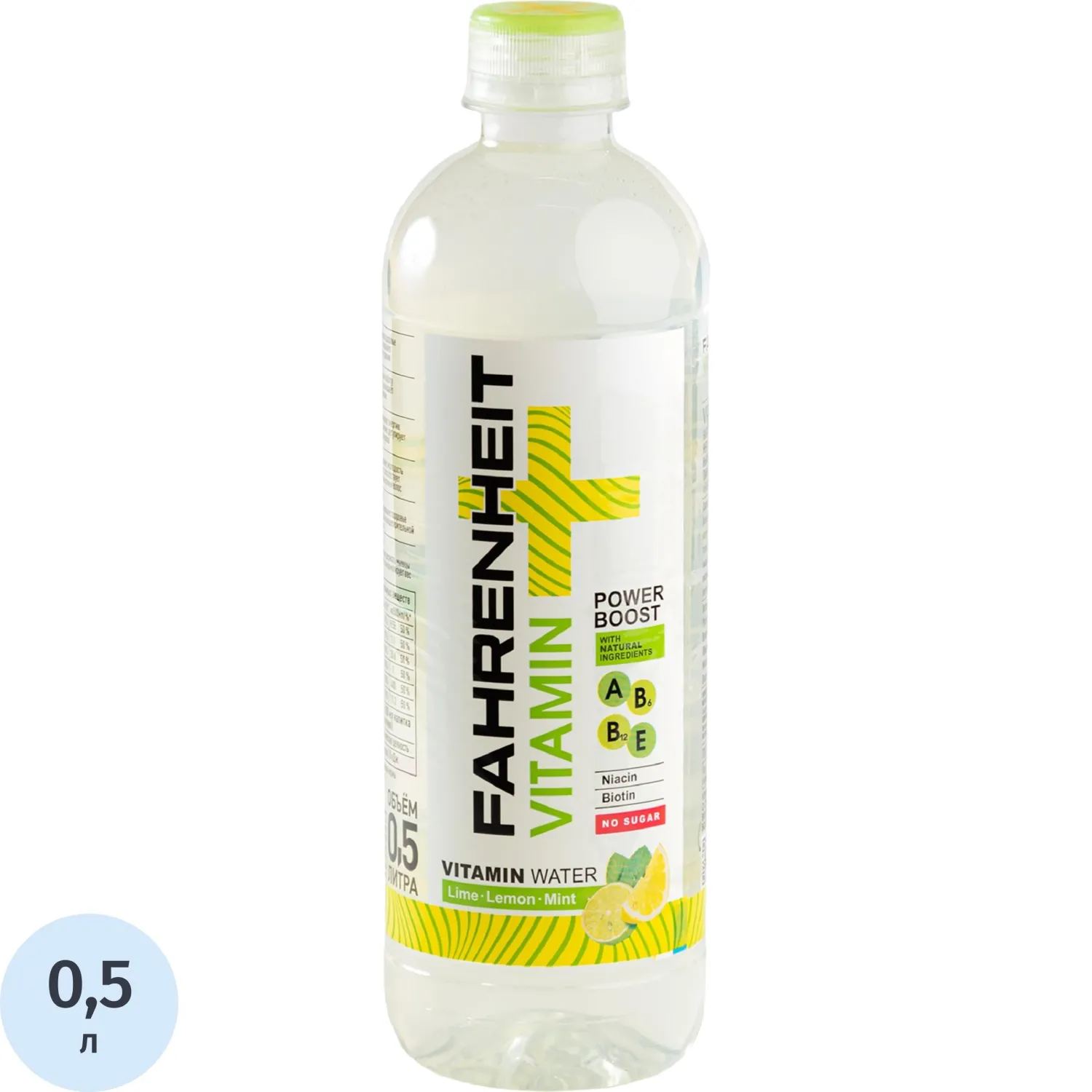 превью Вода питьевая Fahrenheit со вкусом лимона-лайма-мяты, негаз ПЭТ 0.5л