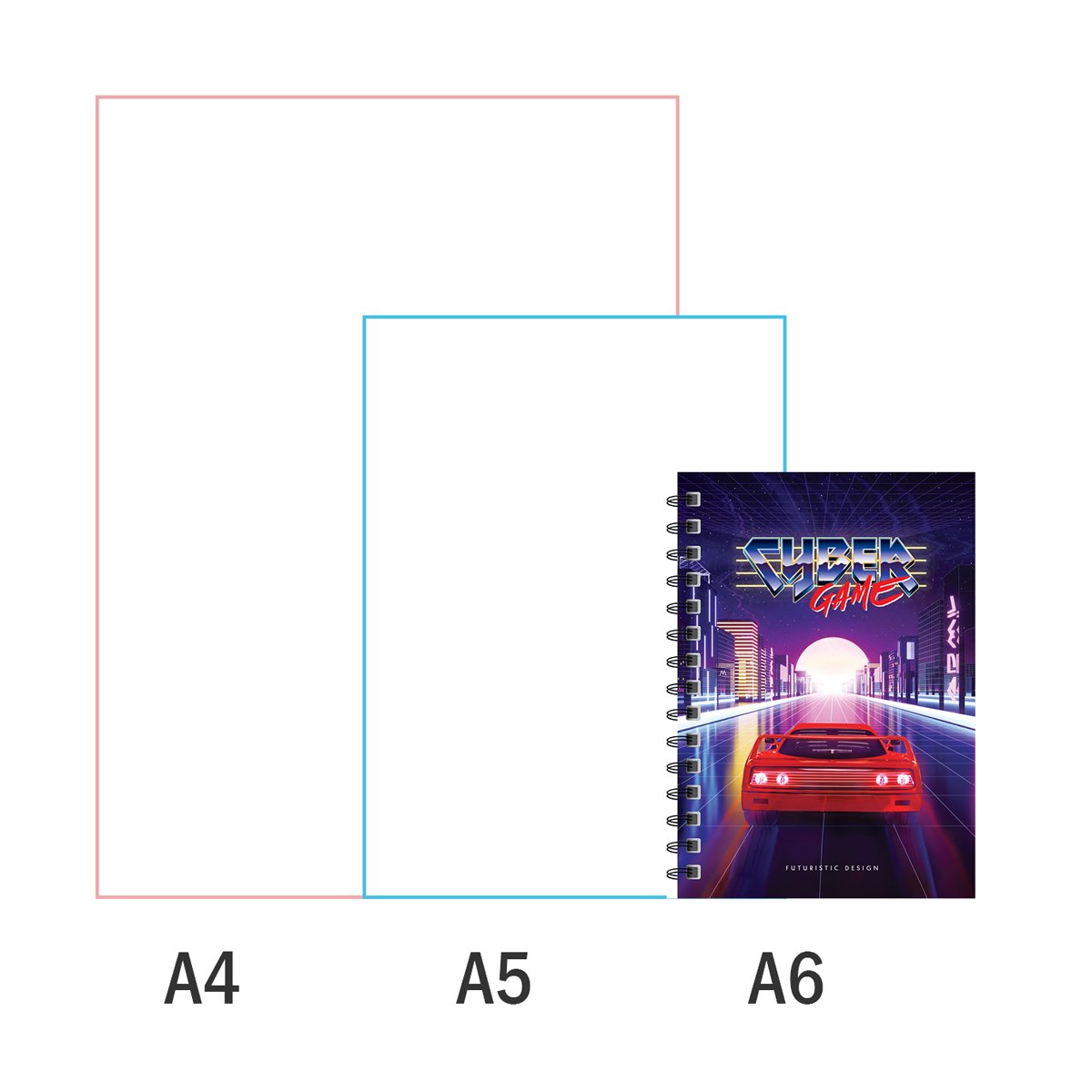 Записная книжка А6 96л., на гребне ArtSpace «Cyber game», твердая обложка, глянцевая ламинация