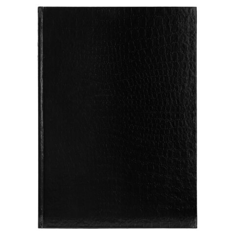 Блокнот БОЛЬШОЙ ФОРМАТ 210×290 мм, А4, 80 л., бумвинил «METALLIC», клетка, блок 5 цв., HATBER, черный, 084774