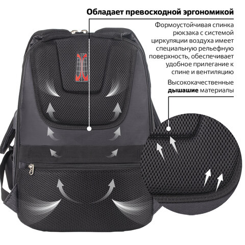 Рюкзак BRAUBERG BUSINESS универсальныйс отд. для ноутбукаUSB-портProgress48×14х34 см229873