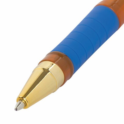 Ручка шариковая масляная с грипом BRAUBERG Model-XL ORANGE, СИНЯЯ, узел 0.7 мм, линия 0.35 мм, 143246