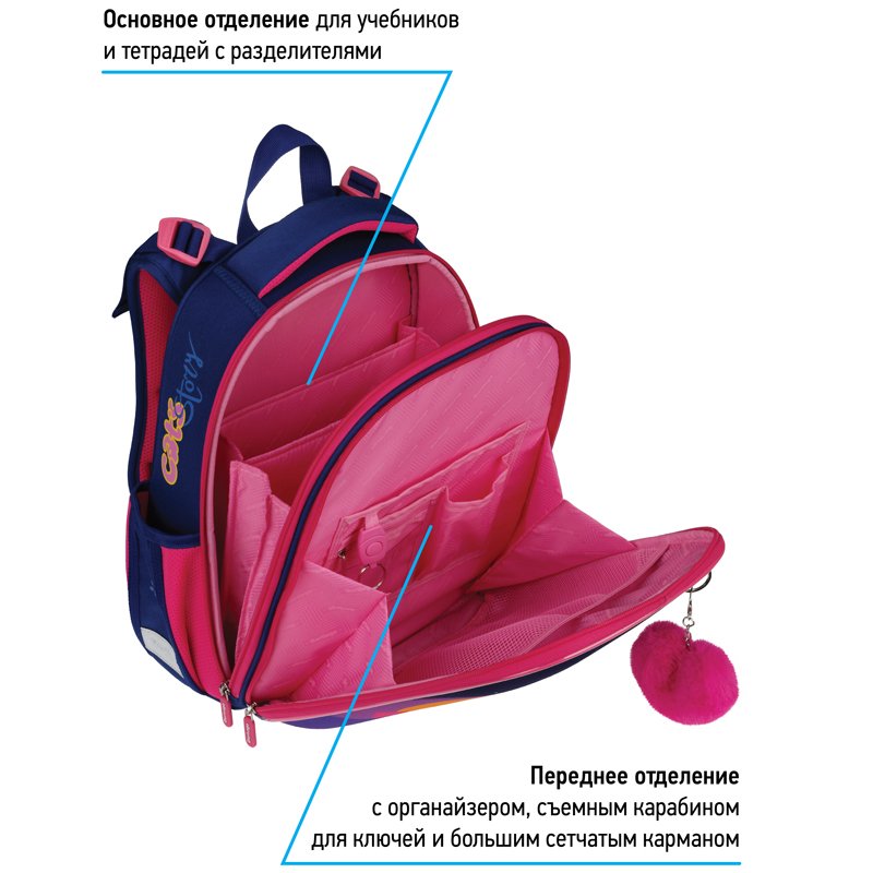 Ранец Berlingo Expert «Surprised cat» 37×28×16см, 2 отделения, 2 кармана, анатомическая спинка