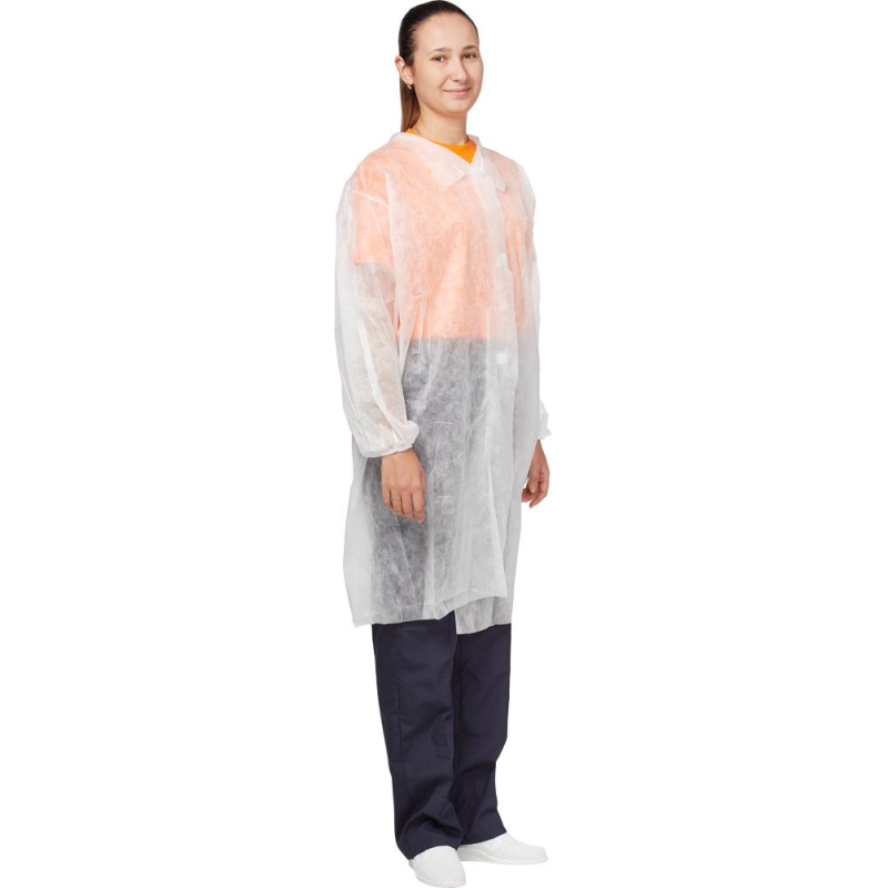 Халат на липучках (30 гр) 4XL белый (10 шт/упак)