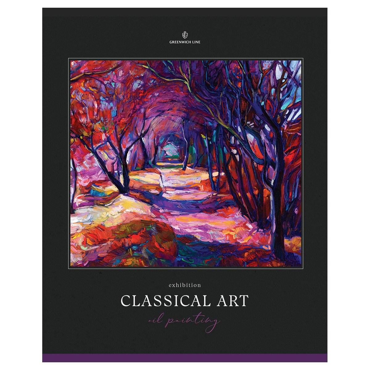 Тетрадь 80л., А5, клетка Greenwich Line «Classical art», глянцевая ламинация, sandy-touch лак, 70г/м2