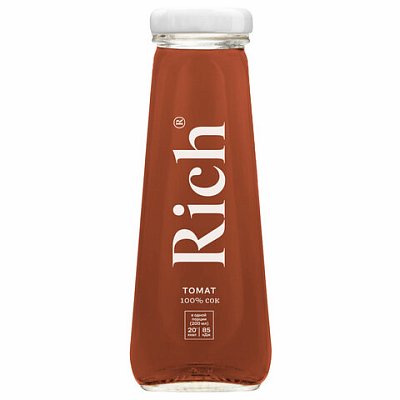 Сок RICH 0.2 л, томат, подходит для детского питания, стеклянная бутылка