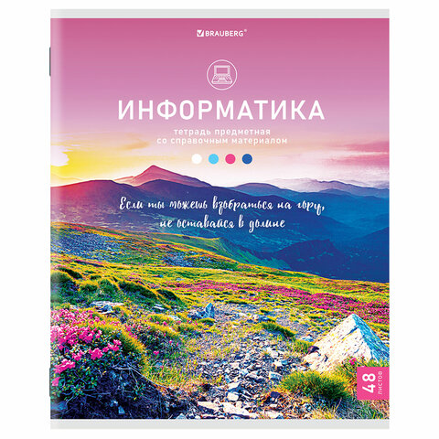 превью Тетрадь предметная «КЛАССИКА NATURE» 48 л., обложка картон, ИНФОРМАТИКА, клетка, BRAUBERG