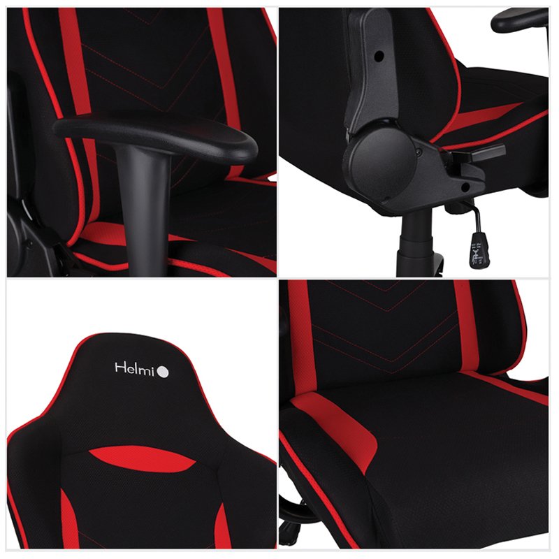 Кресло игровое Helmi HL-G06 «Winner», ткань черная/красная