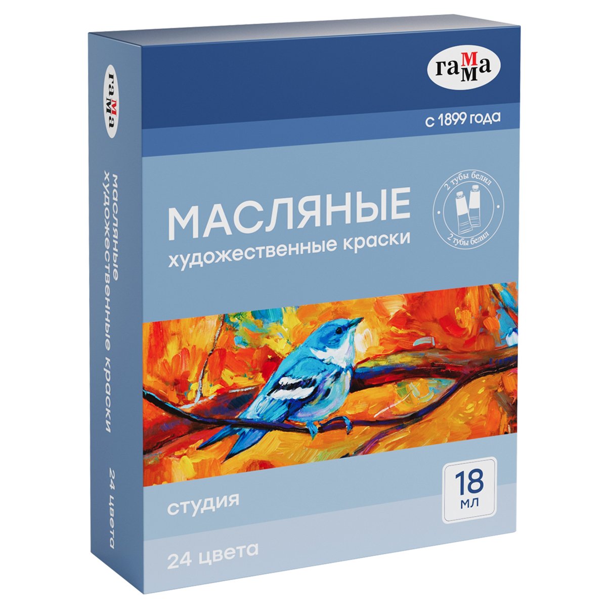превью Краски масляные Гамма «Студия», 24 цвета, туба 18мл, картон. упаковка