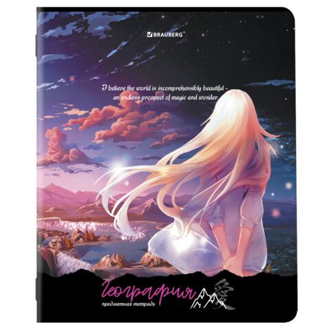 Тетради предметные, КОМПЛЕКТ 12 ПРЕДМЕТОВ, 48 л., матовая ламинация, BRAUBERG, «ANIME GIRLS»