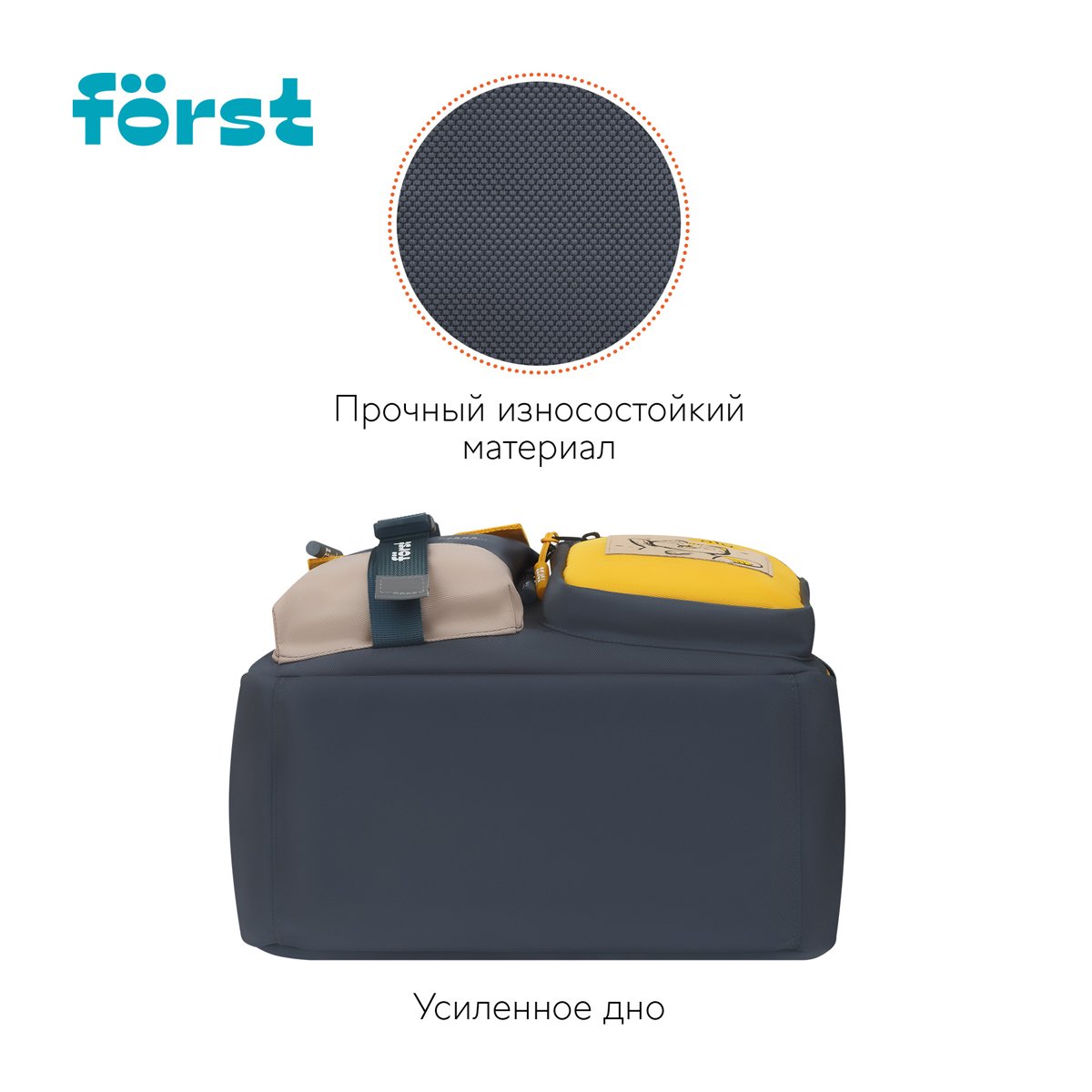 Рюкзак Först F-Teens «Hi, Cat! » 40×28×15см, 1 отделение, 7 карманов, уплотненная спинка