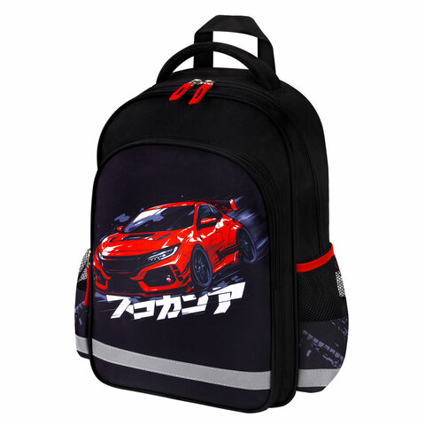 превью Рюкзак ПИФАГОР SCHOOL, 1 отделение, 3 кармана, «Street race», 38×28×14 см