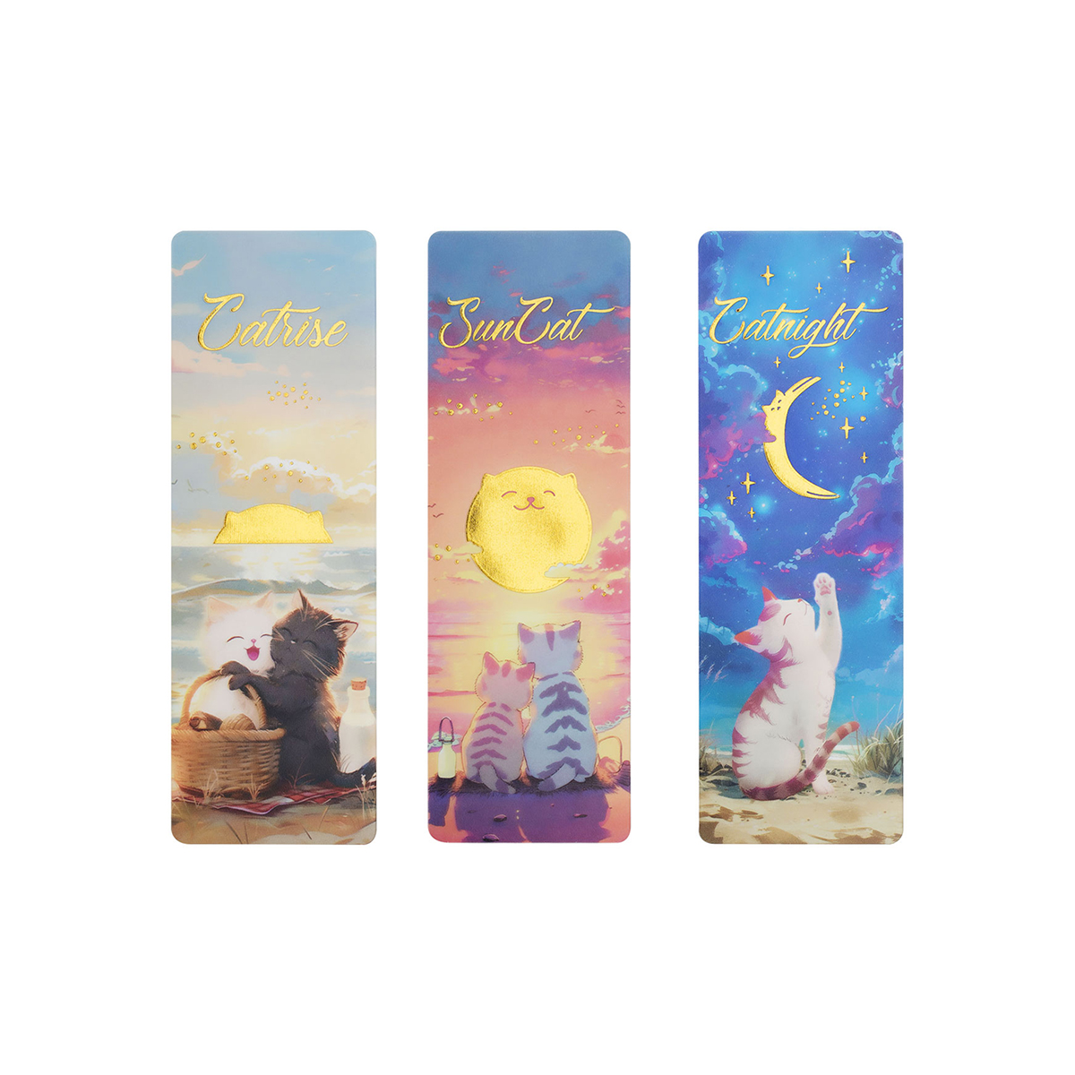 Закладки для книг, 3шт., 135×45мм, MESHU «Sun Cat»