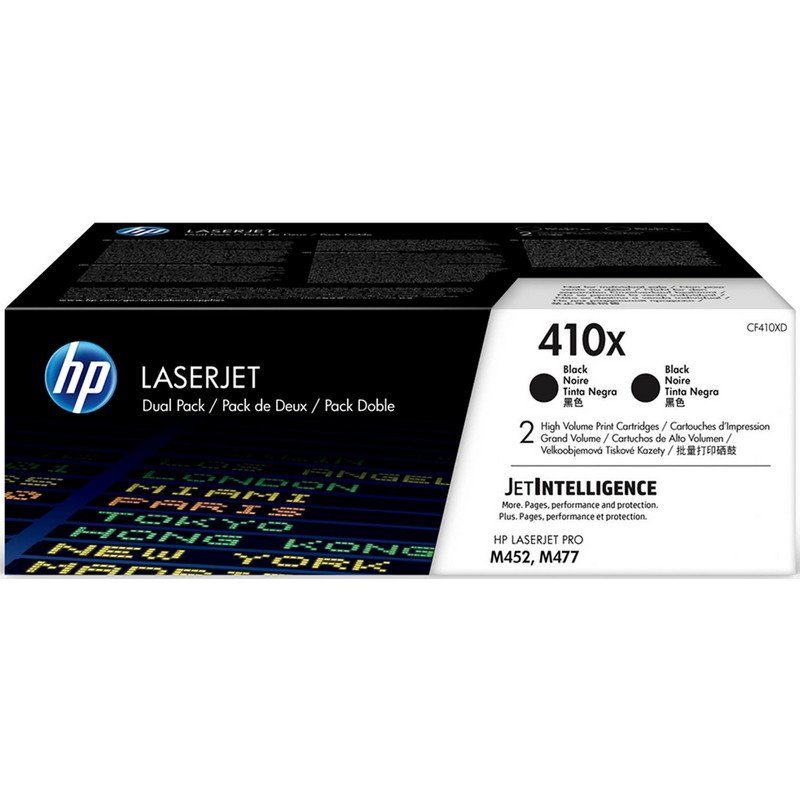 превью Картридж лазерный HP 410X CF410XD черный повышенной емкости оригинальный (двойная упаковка)