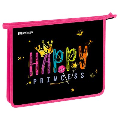 Папка для тетрадей 1 отделение, А5 Berlingo «Candy Princess», 240×205×40 мм, пластик, на молнии