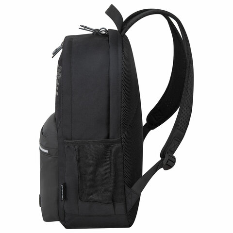 Рюкзак BRAUBERG FASHION CITY универсальный, 2 отделения, Norm, черный, 46×31х15 см
