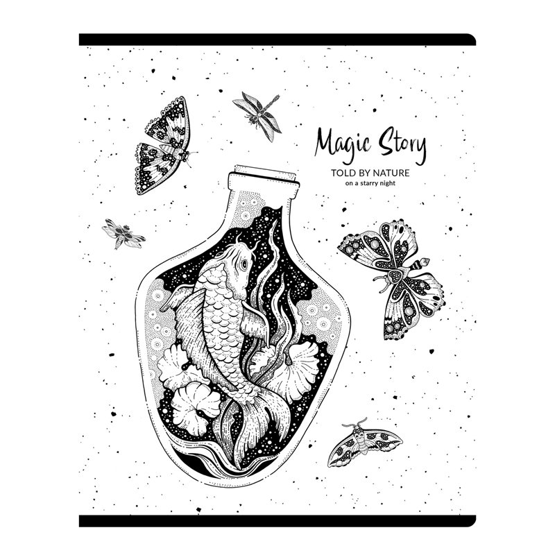 Тетрадь 48л., А5, клетка BG «Magic story», выб. лак