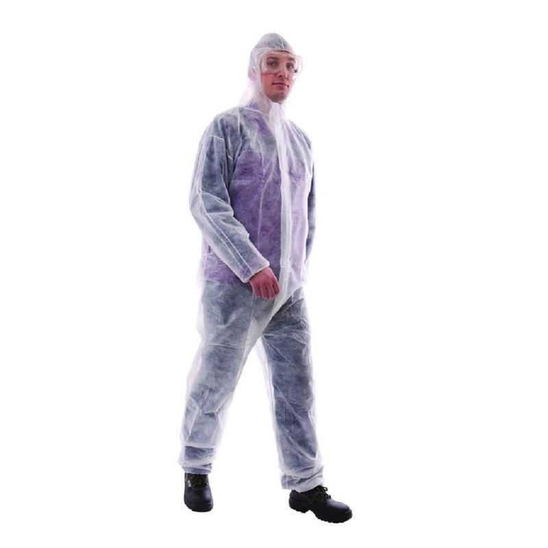 превью Комбинезон одноразовый с капюшоном Каспер белый (размер 48-50, М)